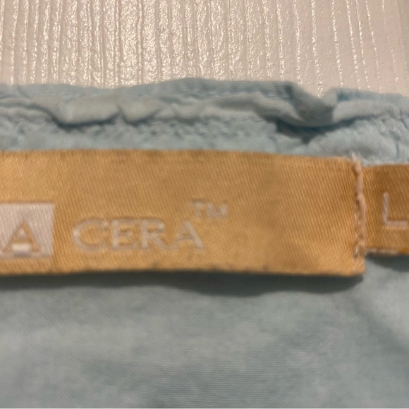 La Cera eyelet trim cotton nightgown. Size large. Light blue. - Picture 5 of 5